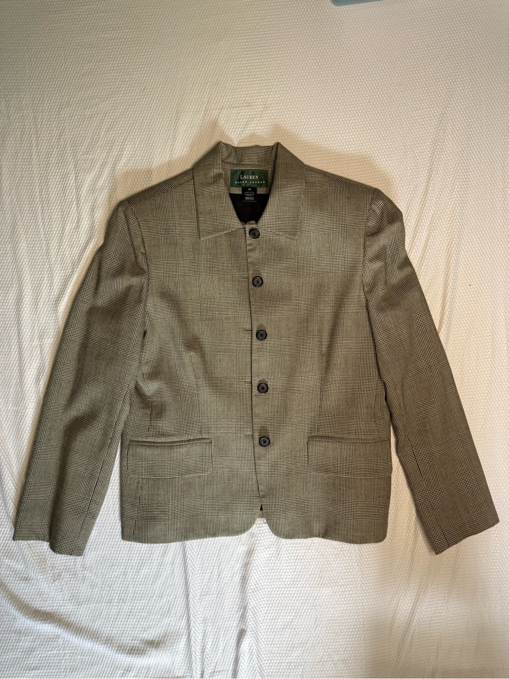 Lauren Ralph Lauren Brown Plaid Button-Up Jacket - Picture 1 of 5